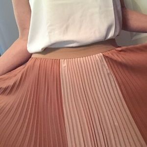 Blush pink pleated skirt